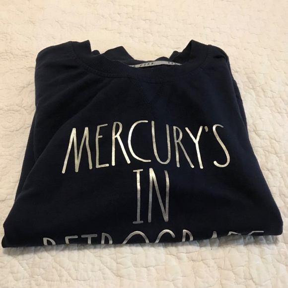 Rae Dunn long sleeve lightweight black “Mercury’s in Retrograde.” sweatshirt (M) - Picture 13 of 14
